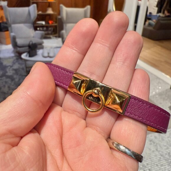 Hermès Purple Double Tour Rivale GHW Wrap Bracelet - Picture 8 of 12
